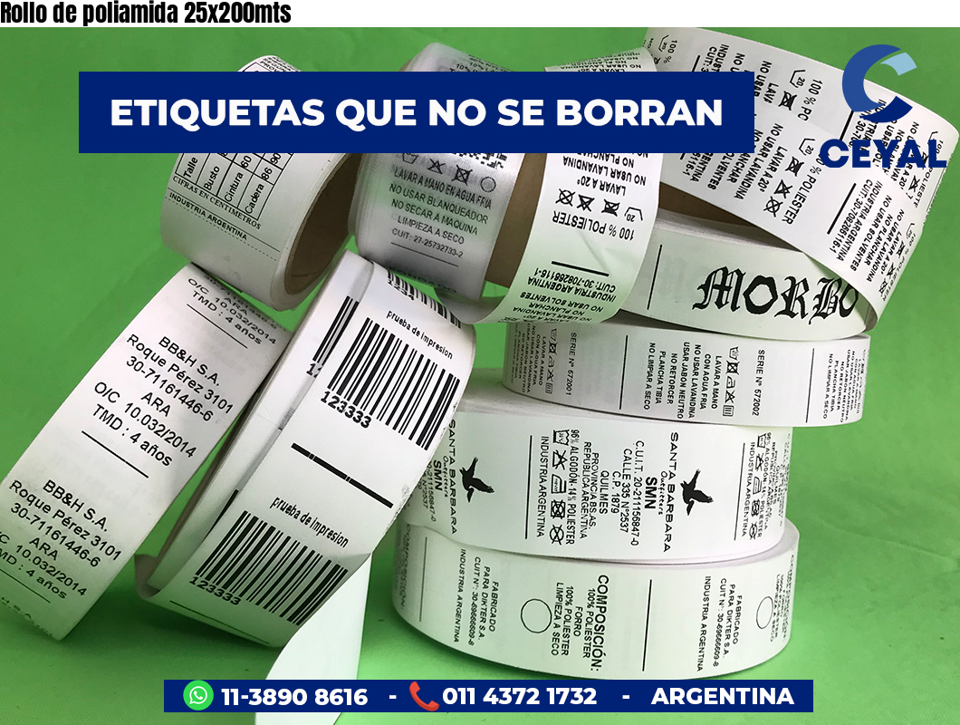 Rollo de poliamida 25x200mts