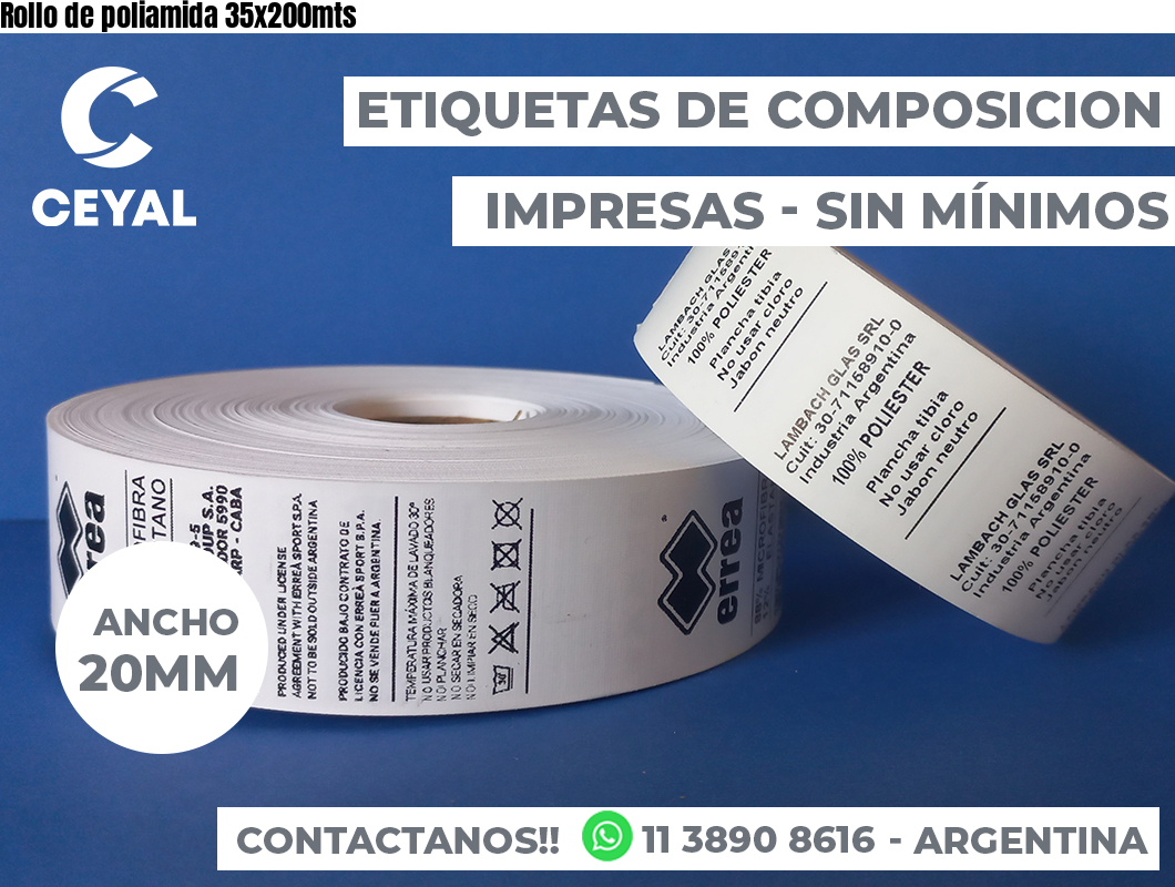 Rollo de poliamida 35x200mts