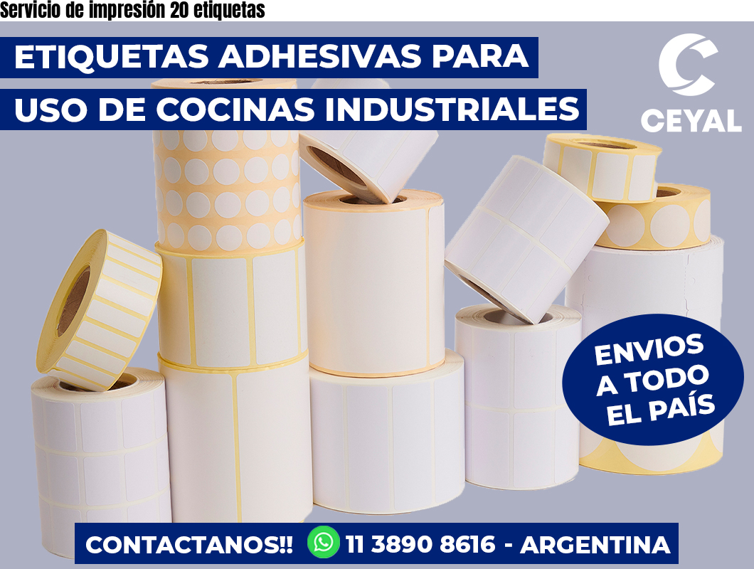 Servicio de impresión 20 etiquetas