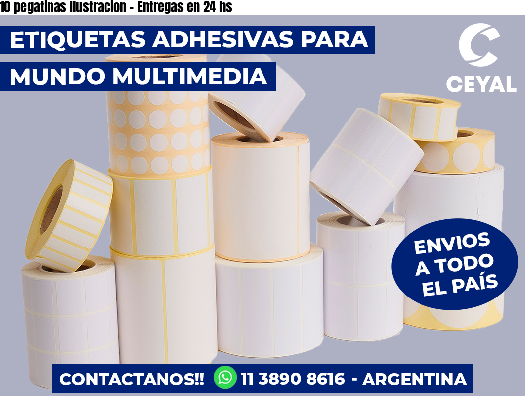 10 pegatinas Ilustracion - Entregas en 24 hs