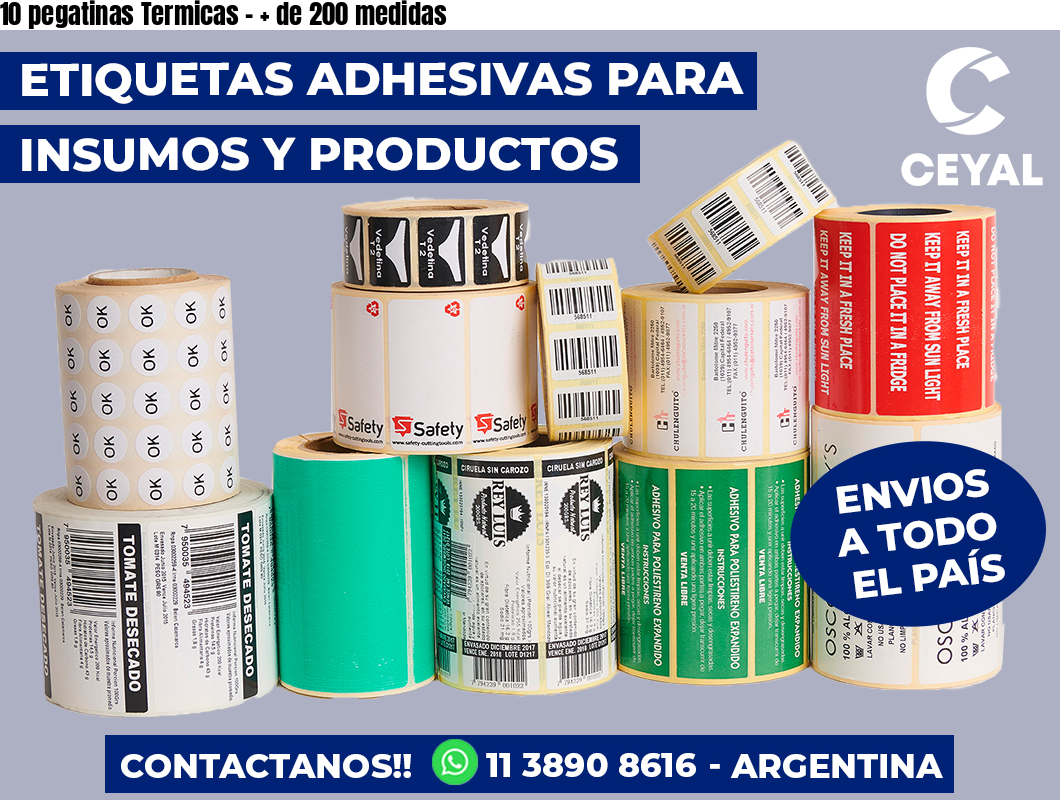 10 pegatinas Termicas - + de 200 medidas