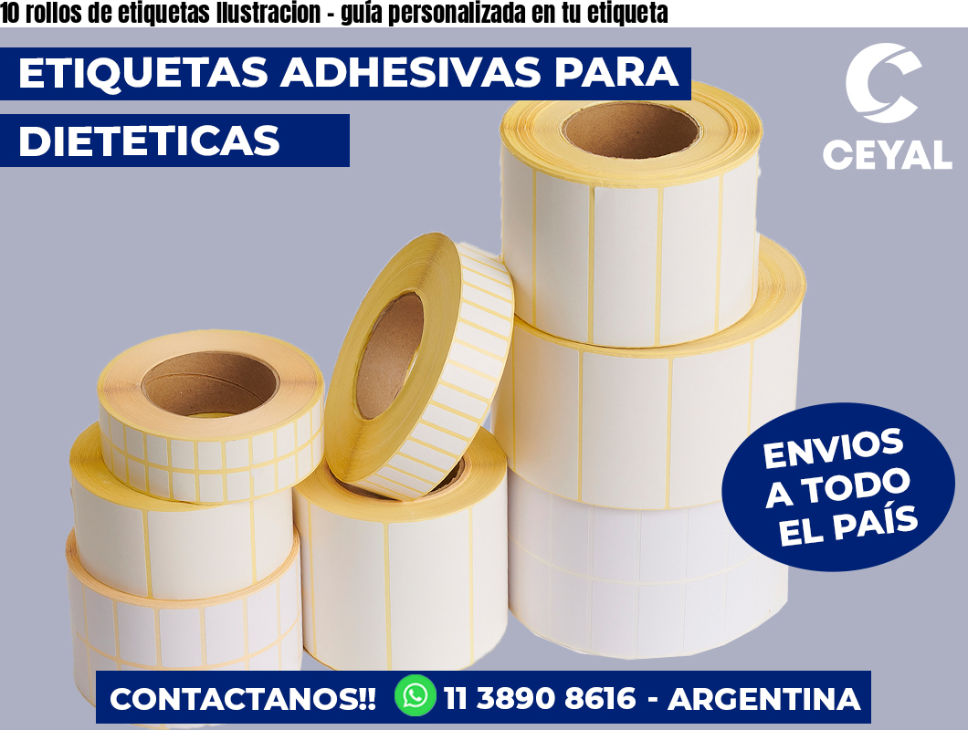 10 rollos de etiquetas Ilustracion - guía personalizada en tu etiqueta