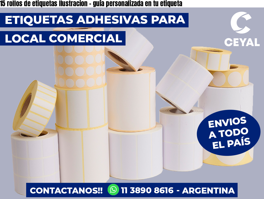 15 rollos de etiquetas Ilustracion – guía personalizada en tu etiqueta