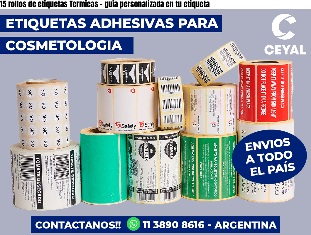15 rollos de etiquetas Termicas - guía personalizada en tu etiqueta