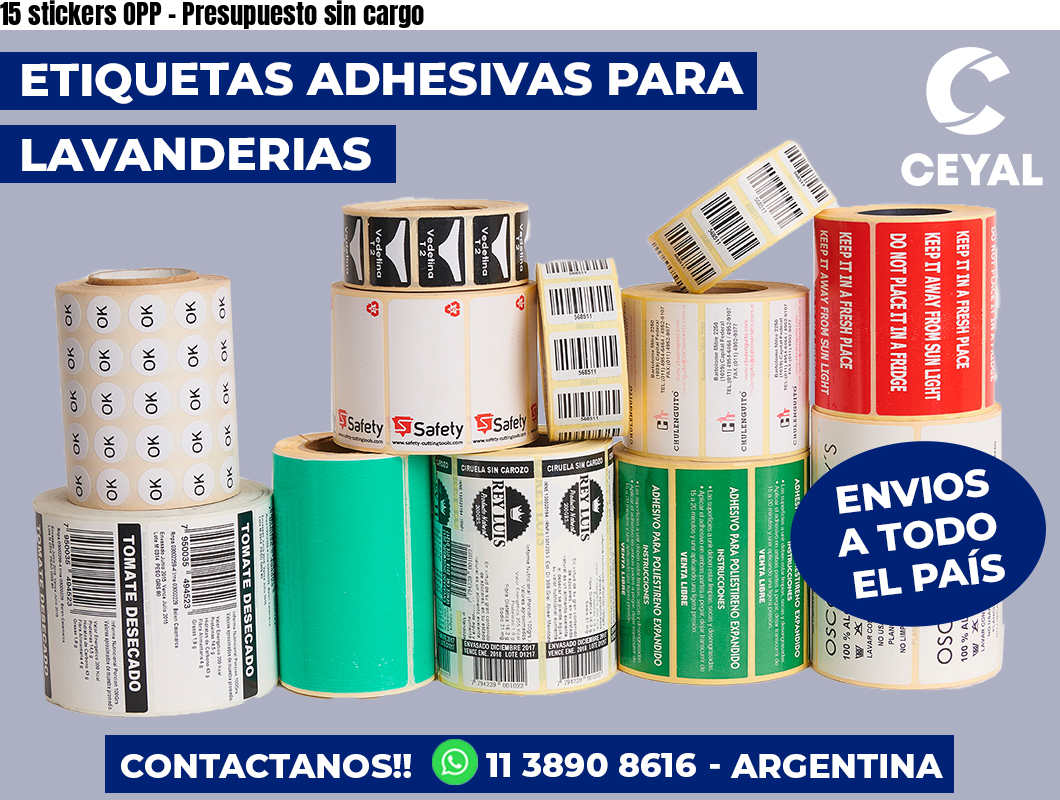 15 stickers OPP - Presupuesto sin cargo