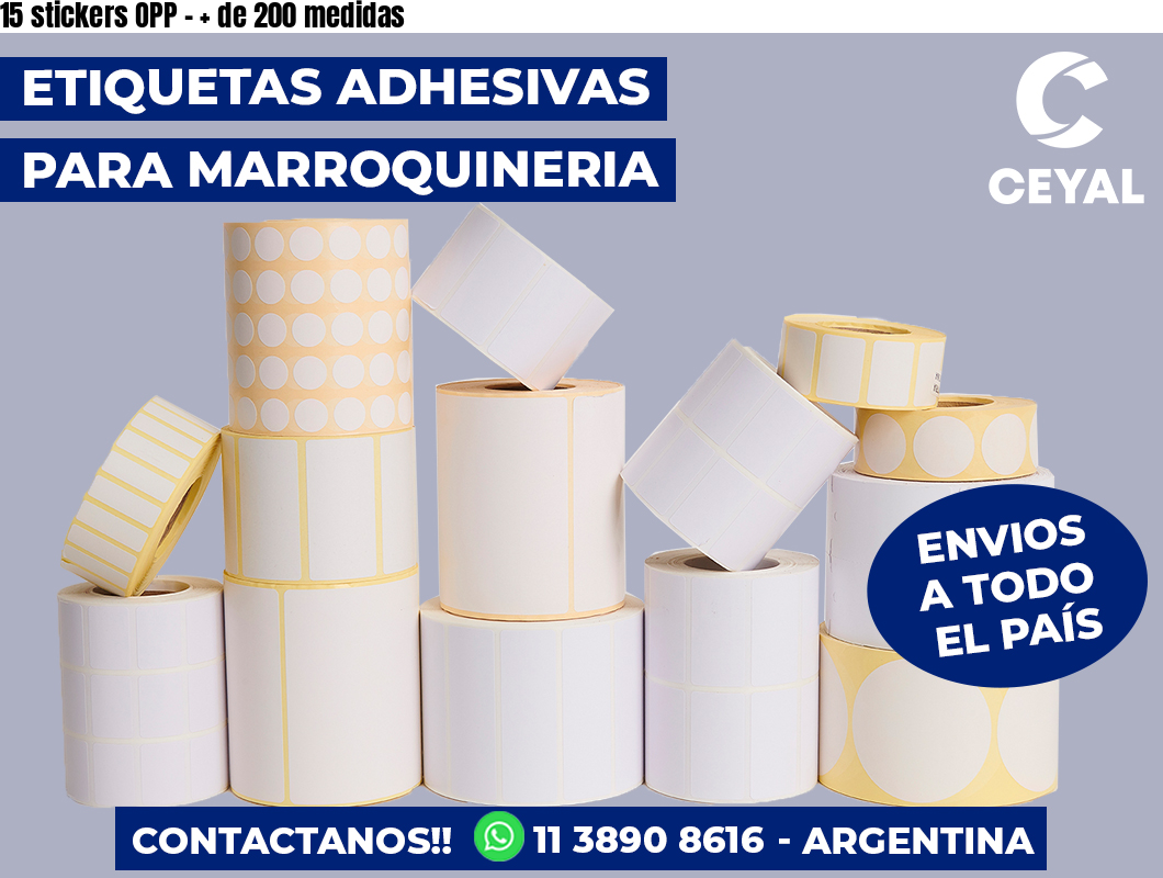 15 stickers OPP - + de 200 medidas