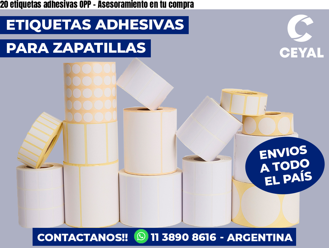 20 etiquetas adhesivas OPP – Asesoramiento en tu compra