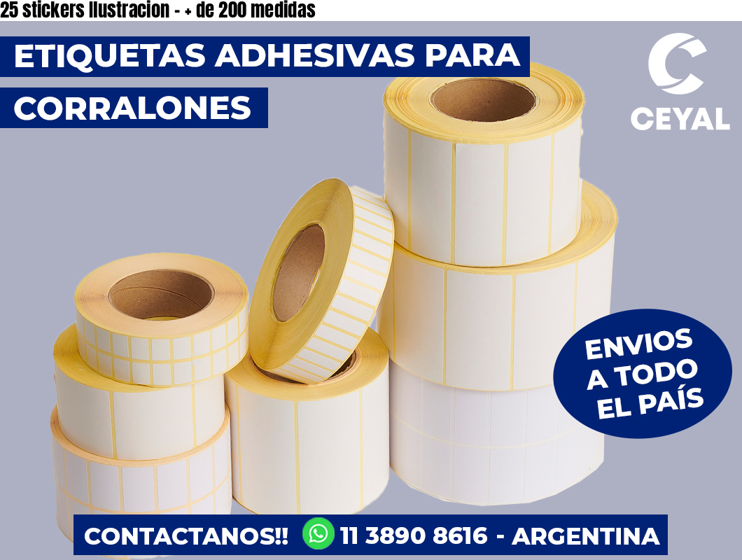 25 stickers Ilustracion – + de 200 medidas