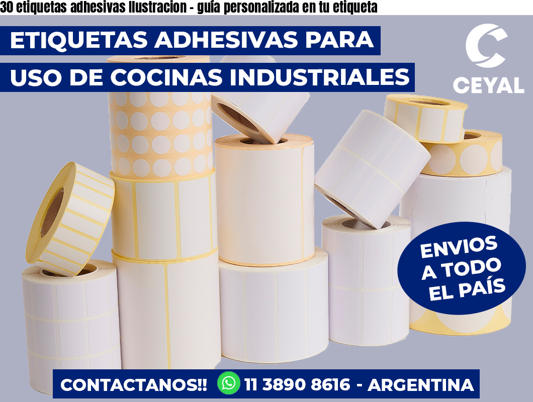 30 etiquetas adhesivas Ilustracion - guía personalizada en tu etiqueta