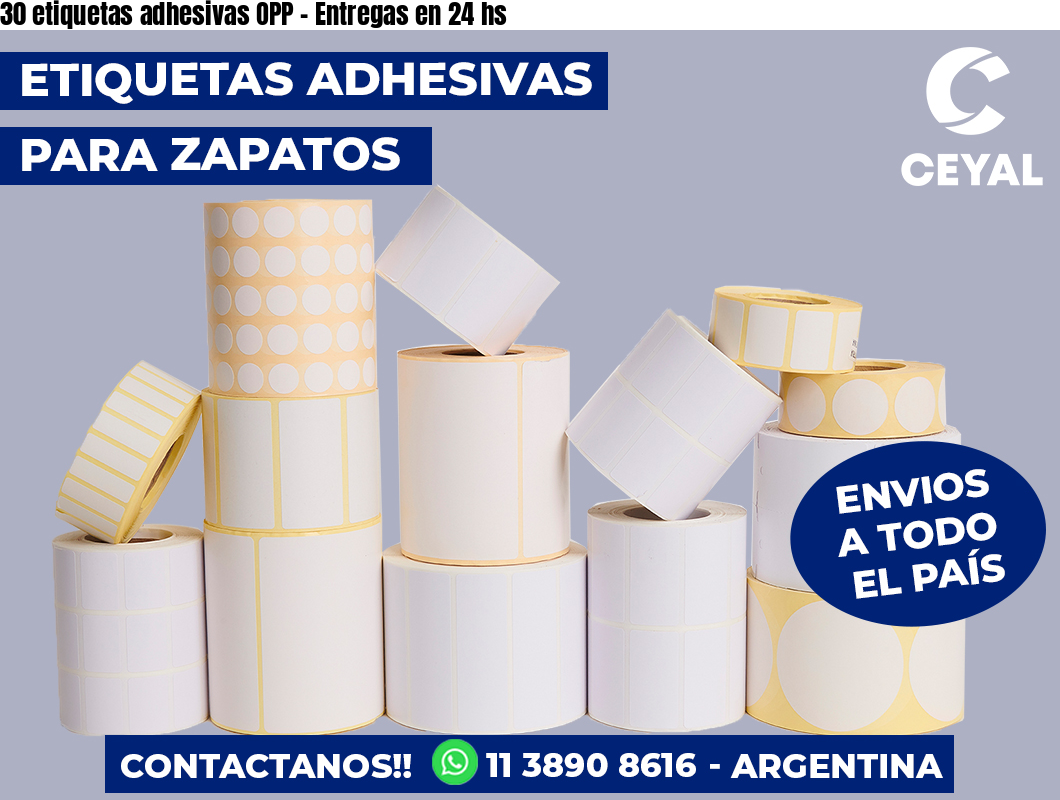 30 etiquetas adhesivas OPP - Entregas en 24 hs