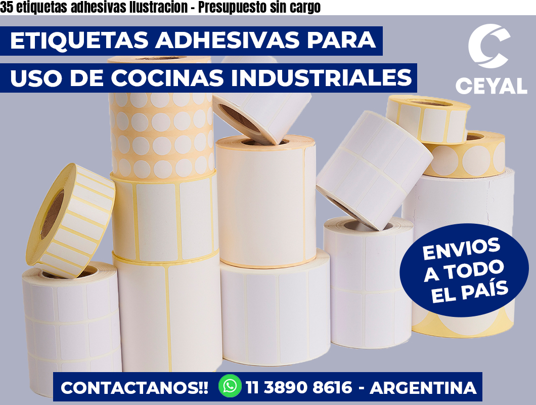 35 etiquetas adhesivas Ilustracion – Presupuesto sin cargo