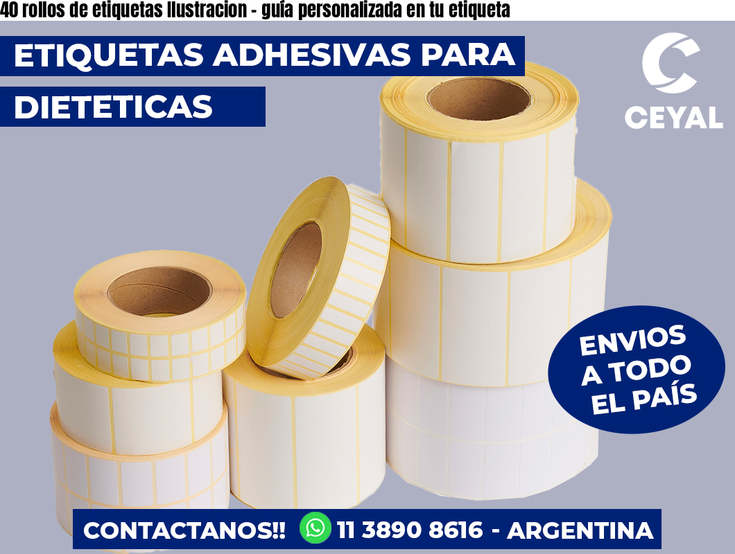 40 rollos de etiquetas Ilustracion – guía personalizada en tu etiqueta