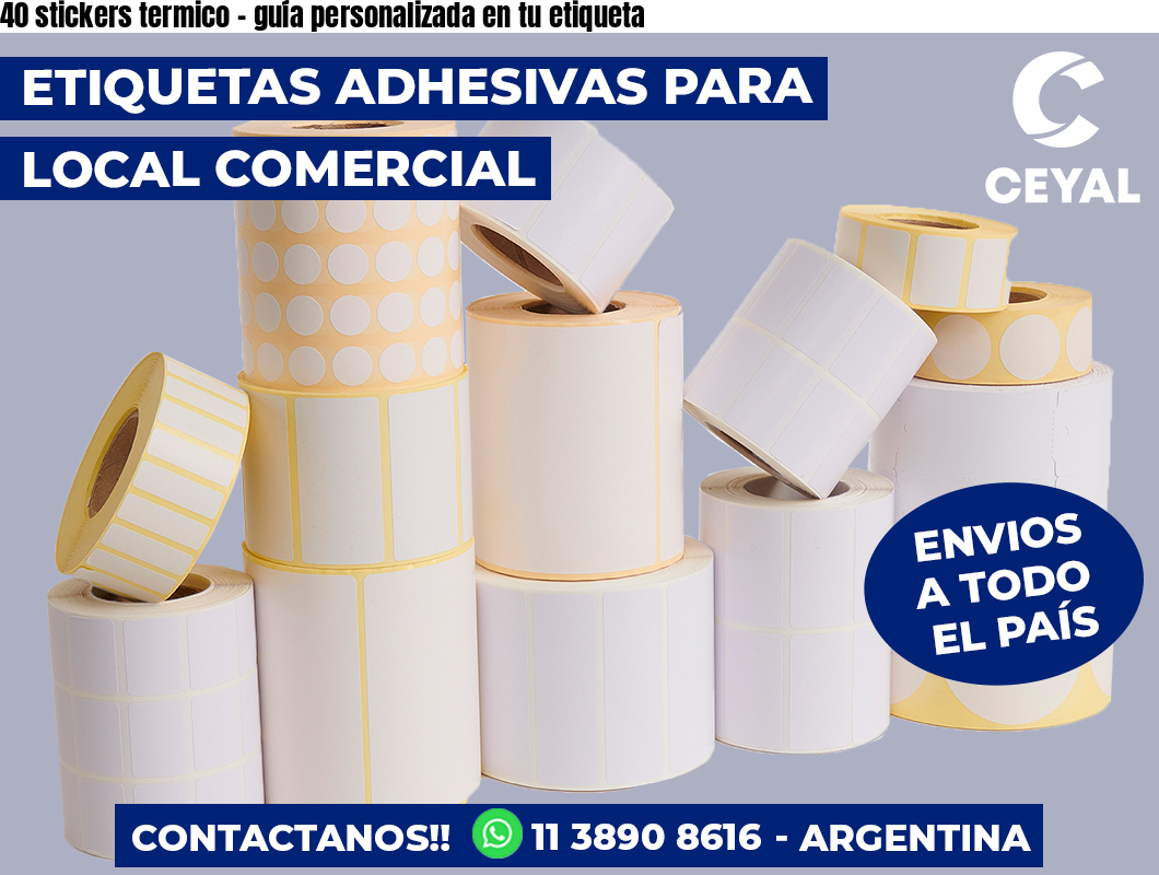 40 stickers termico - guía personalizada en tu etiqueta