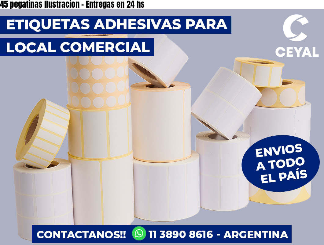 45 pegatinas Ilustracion – Entregas en 24 hs