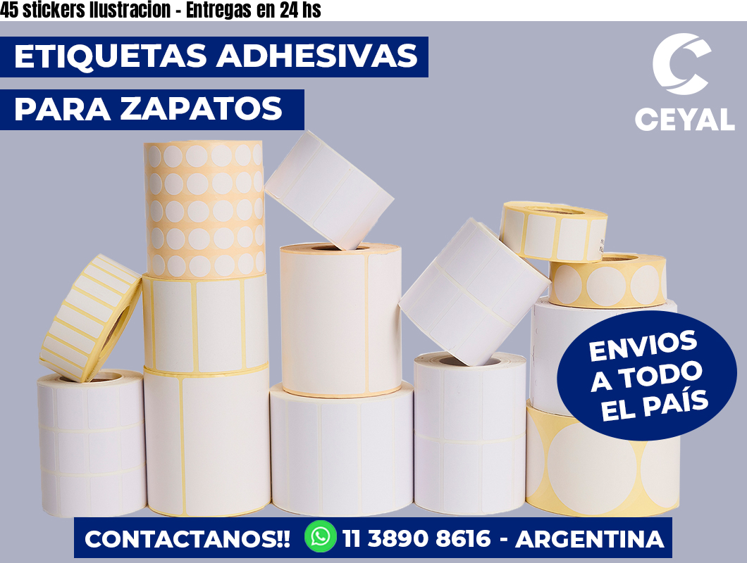 45 stickers Ilustracion - Entregas en 24 hs