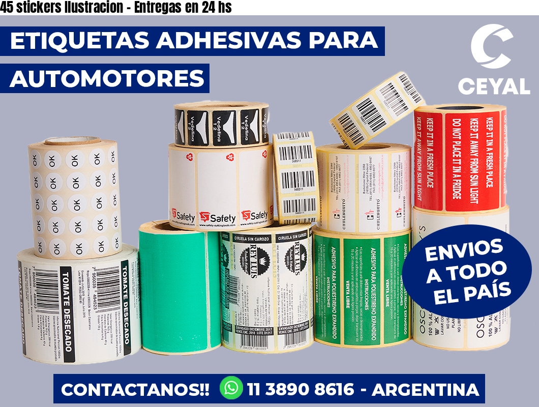 45 stickers Ilustracion – Entregas en 24 hs