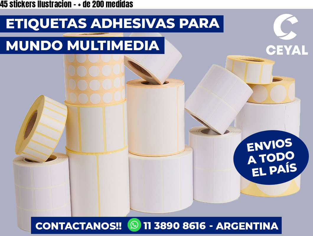 45 stickers Ilustracion – + de 200 medidas