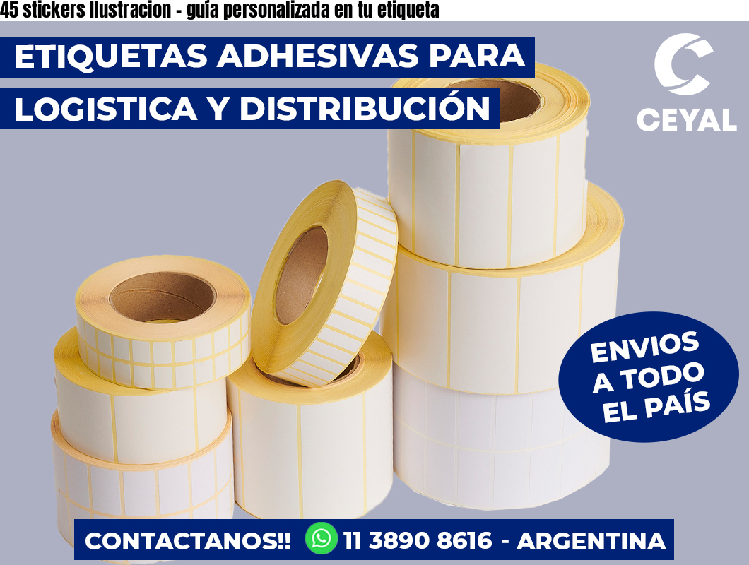 45 stickers Ilustracion - guía personalizada en tu etiqueta