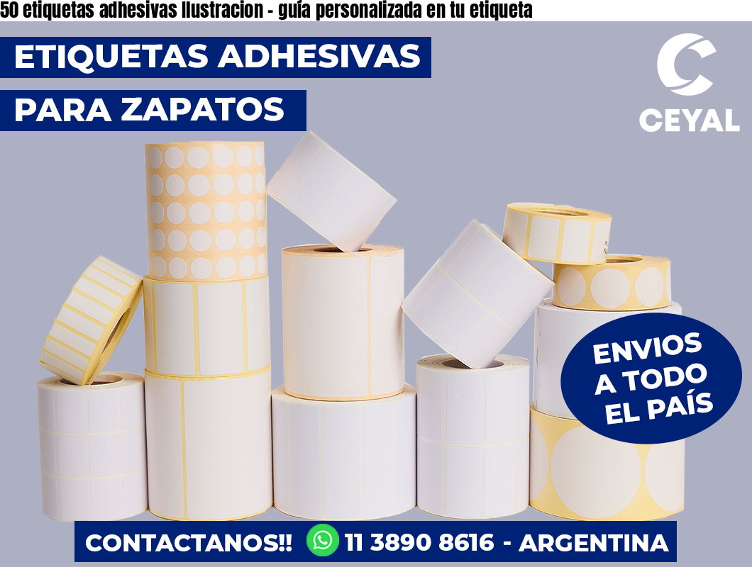 50 etiquetas adhesivas Ilustracion - guía personalizada en tu etiqueta