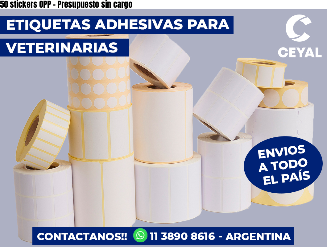 50 stickers OPP - Presupuesto sin cargo