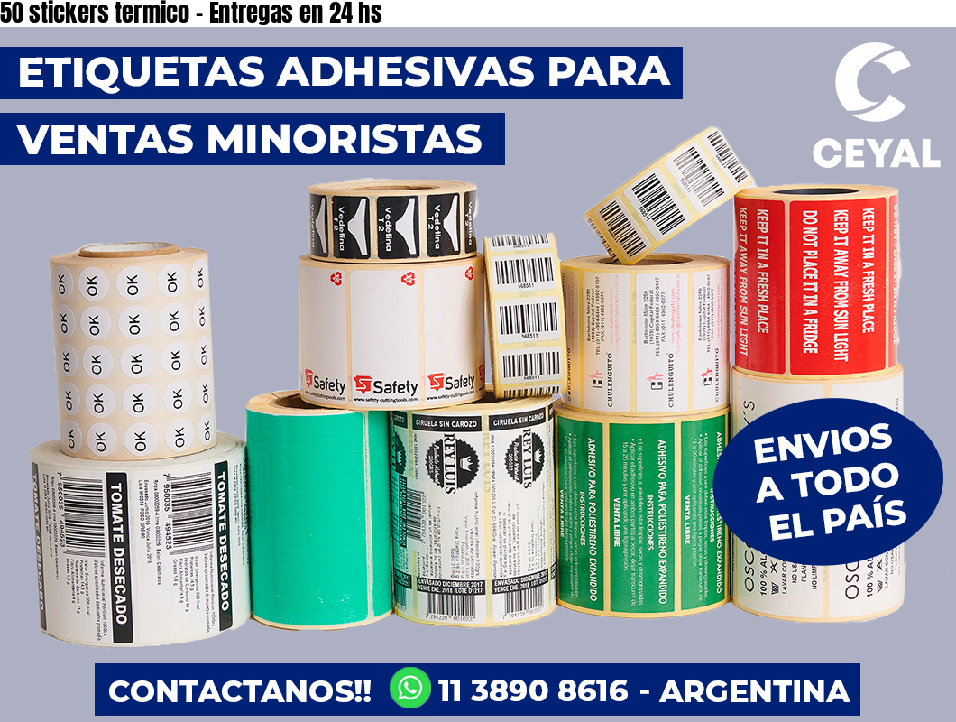 50 stickers termico - Entregas en 24 hs