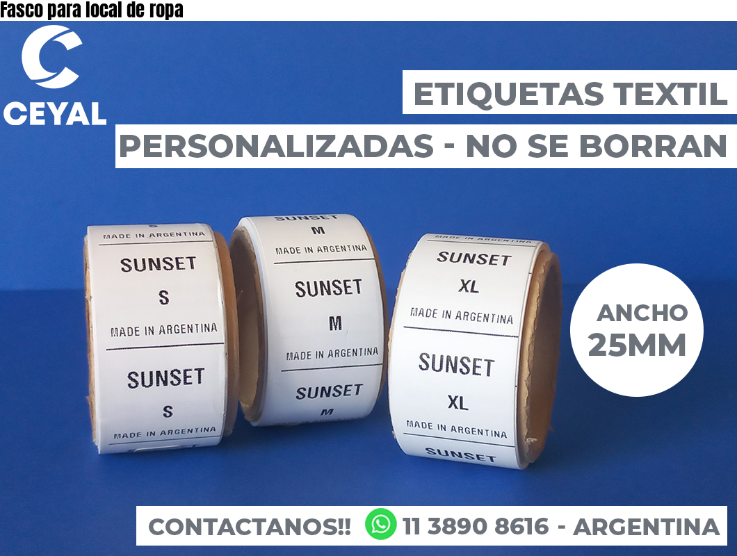 Fasco para local de ropa