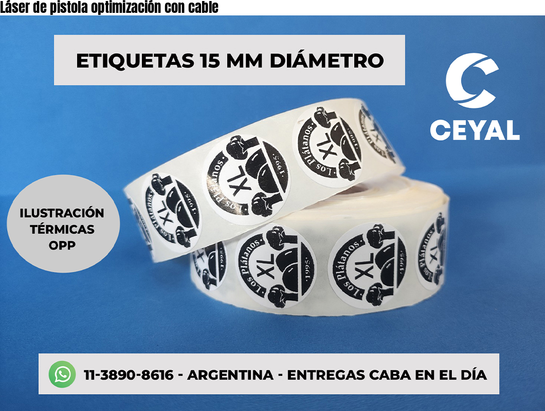 Láser de pistola optimización con cable