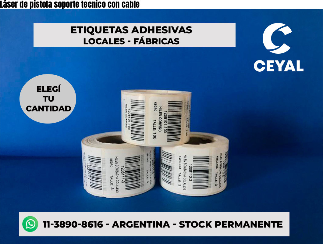 Láser de pistola soporte tecnico con cable