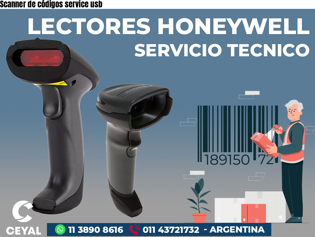 Scanner de códigos service usb
