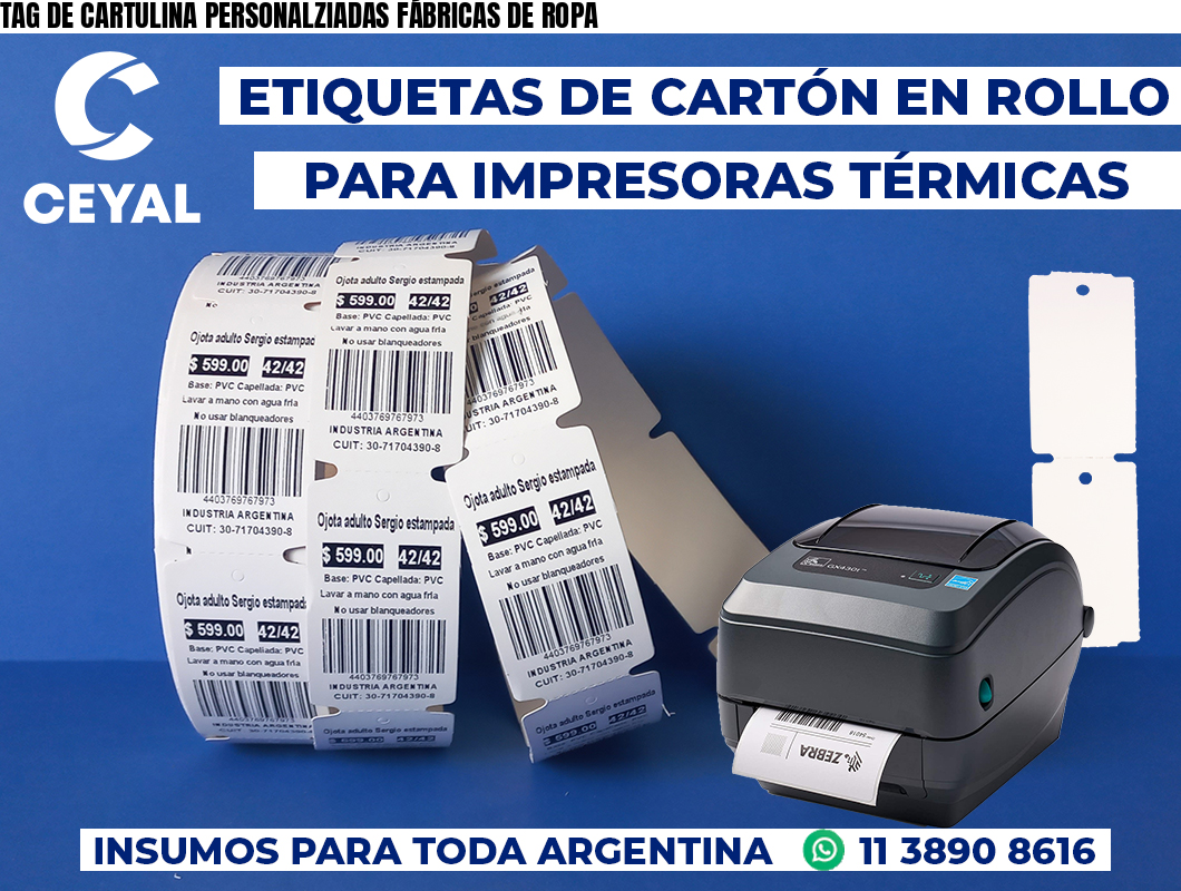 TAG DE CARTULINA PERSONALZIADAS FÁBRICAS DE ROPA