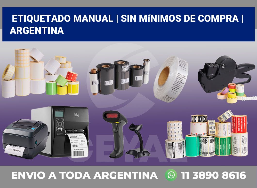 Etiquetado manual | Sin mínimos de compra | Argentina