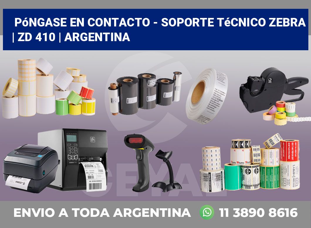 Póngase en contacto - soporte técnico Zebra | ZD 410 | Argentina