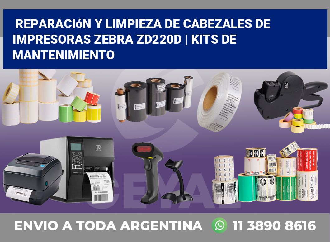 Reparación y limpieza de cabezales de impresoras Zebra ZD220d | Kits de mantenimiento