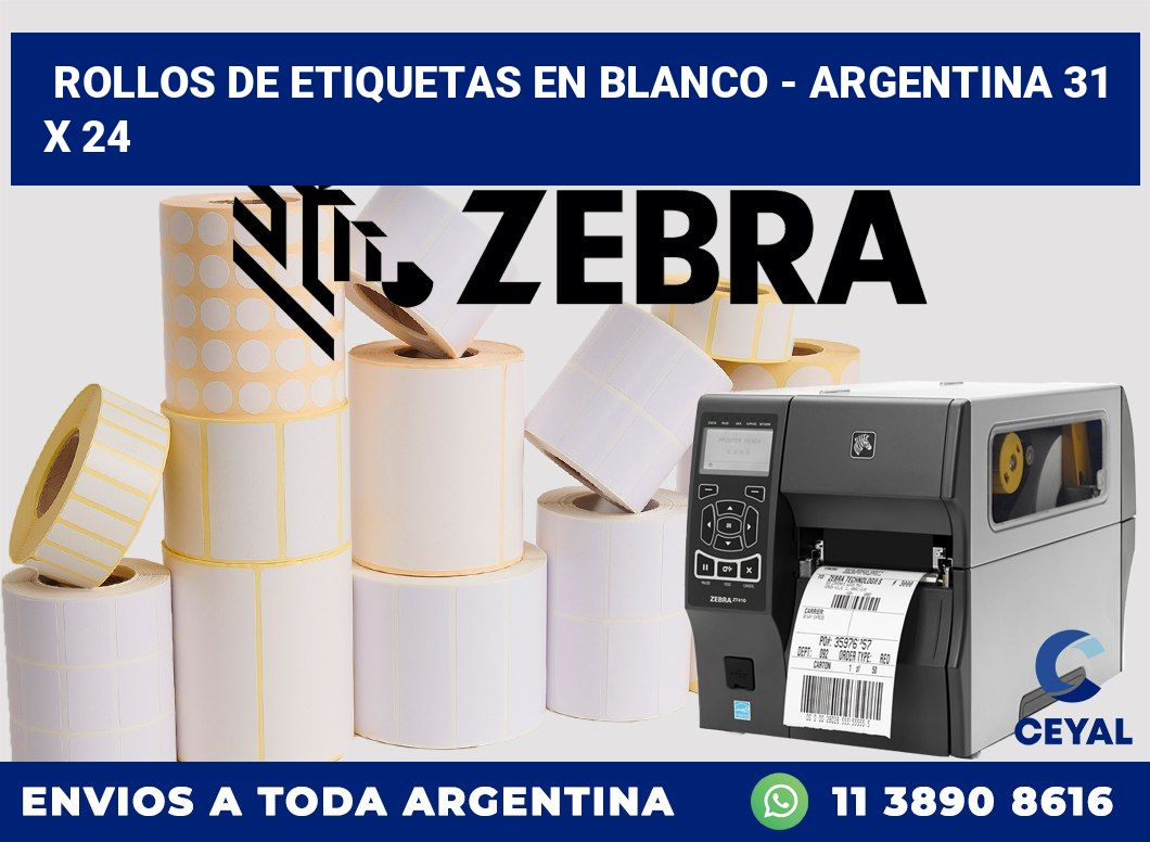 Rollos de etiquetas en blanco – Argentina 31 x 24