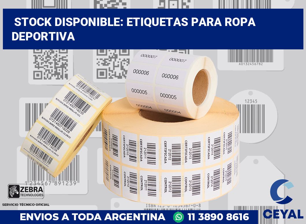 Stock Disponible: Etiquetas para Ropa Deportiva