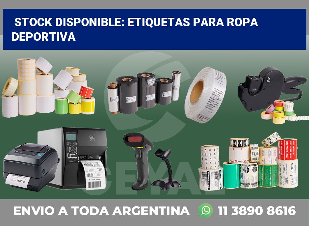 Stock Disponible: Etiquetas para Ropa Deportiva