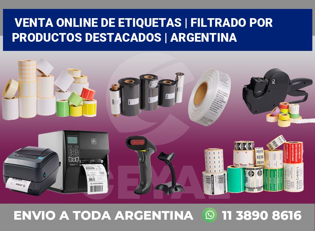 Venta online de etiquetas | Filtrado por productos destacados | Argentina