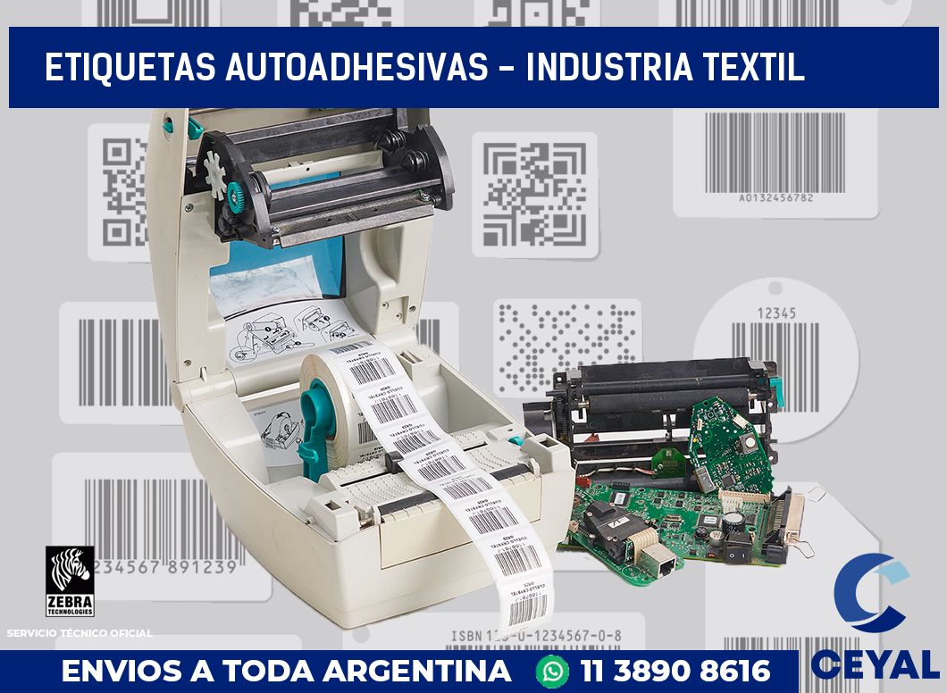 etiquetas autoadhesivas - Industria textil