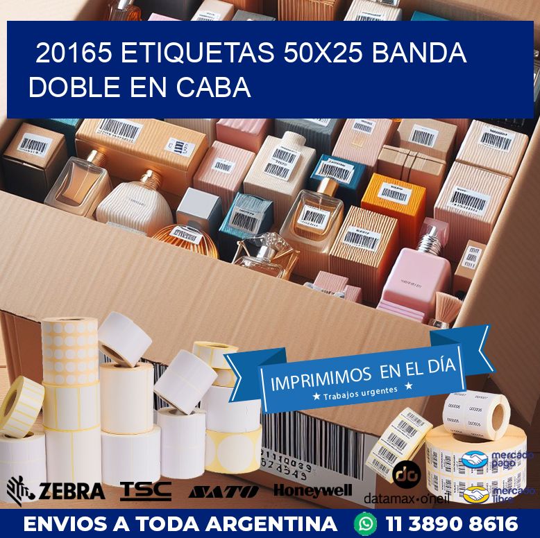 20165 ETIQUETAS 50X25 BANDA DOBLE EN CABA