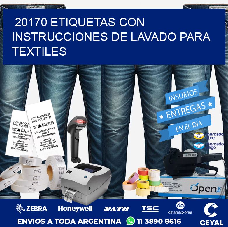 20170 ETIQUETAS CON INSTRUCCIONES DE LAVADO PARA TEXTILES