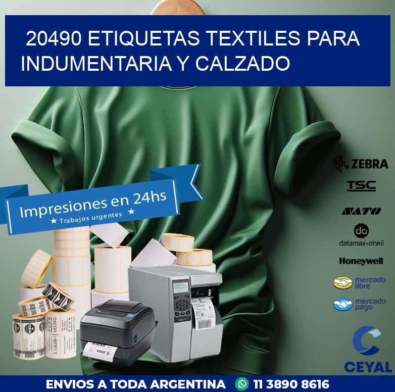 20490 ETIQUETAS TEXTILES PARA INDUMENTARIA Y CALZADO