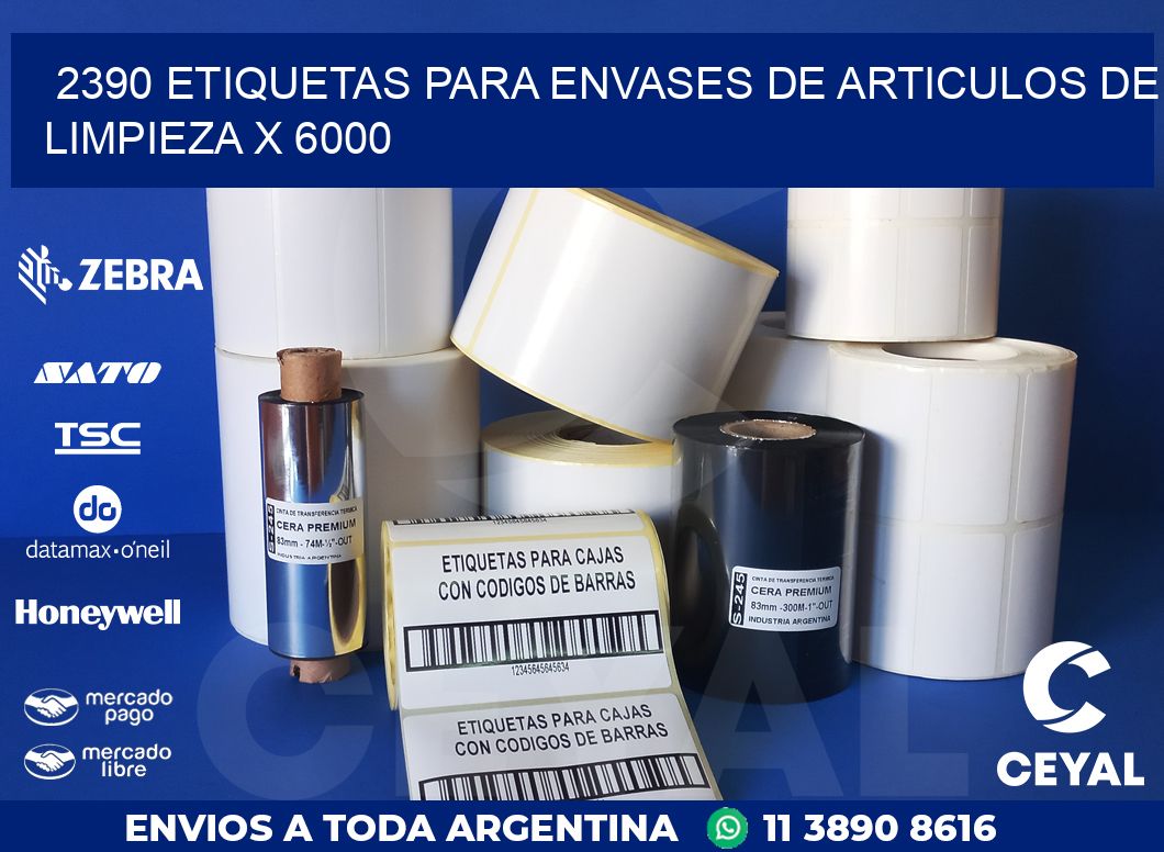 2390 ETIQUETAS PARA ENVASES DE ARTICULOS DE LIMPIEZA X 6000