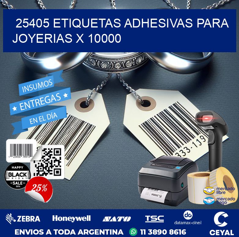 25405 ETIQUETAS ADHESIVAS PARA JOYERIAS X 10000