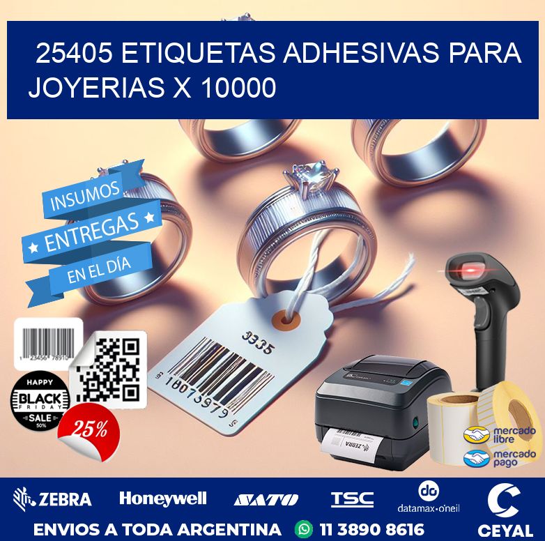 25405 ETIQUETAS ADHESIVAS PARA JOYERIAS X 10000
