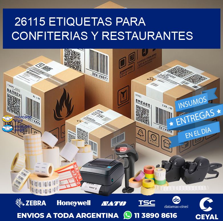 26115 ETIQUETAS PARA CONFITERIAS Y RESTAURANTES