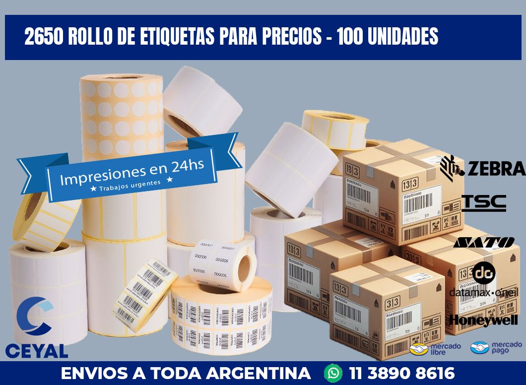 2650 ROLLO DE ETIQUETAS PARA PRECIOS - 100 UNIDADES