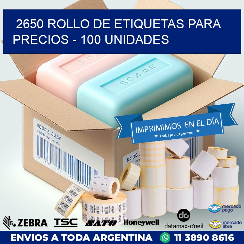 2650 ROLLO DE ETIQUETAS PARA PRECIOS – 100 UNIDADES