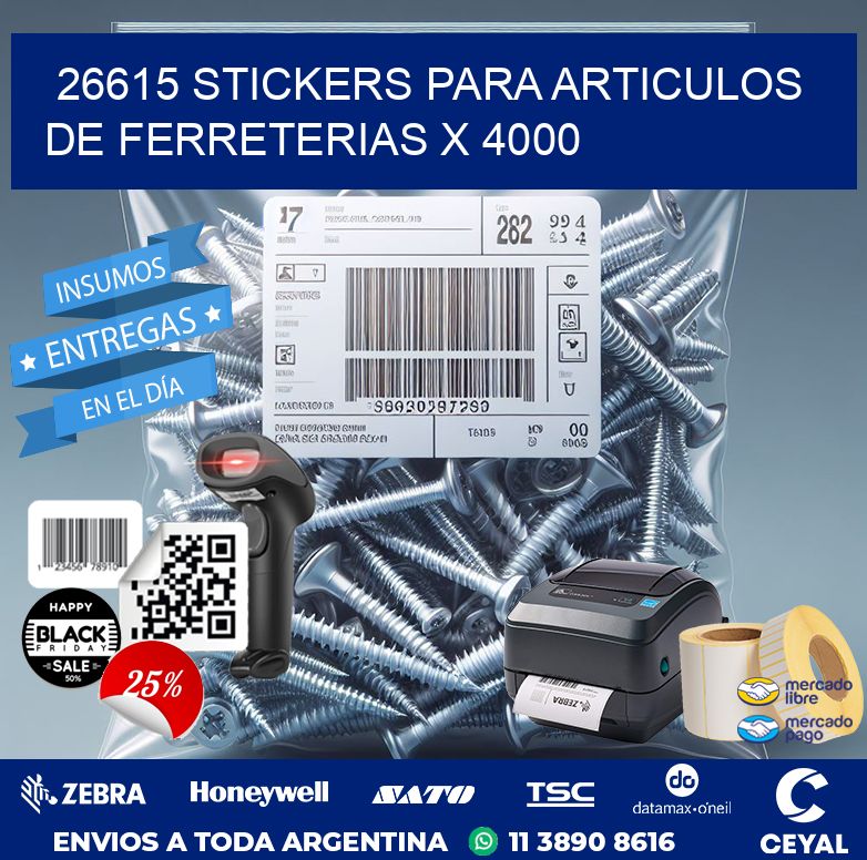 26615 STICKERS PARA ARTICULOS DE FERRETERIAS X 4000