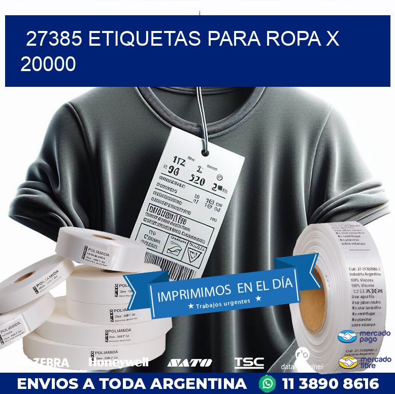 27385 ETIQUETAS PARA ROPA X 20000