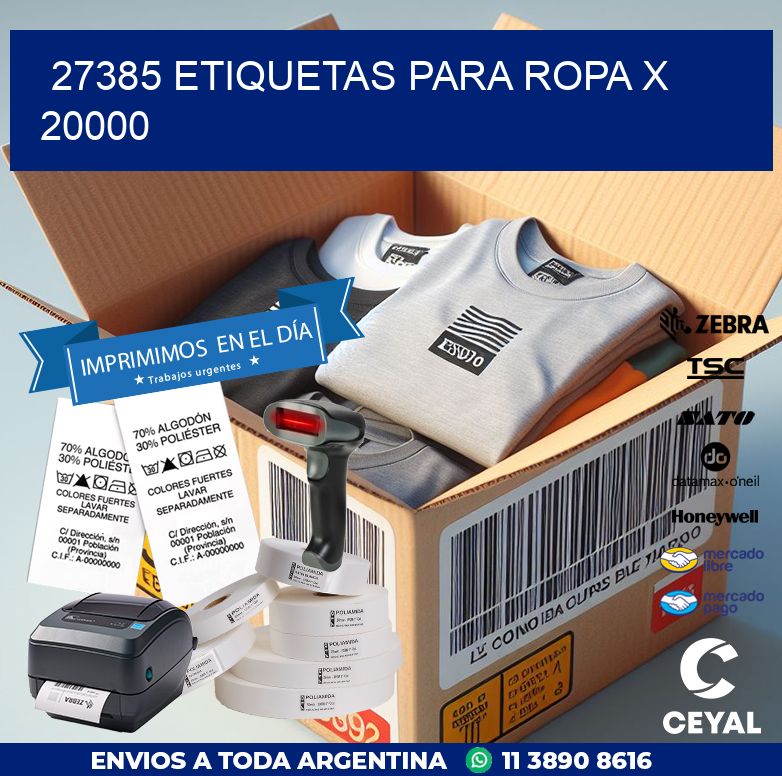 27385 ETIQUETAS PARA ROPA X 20000